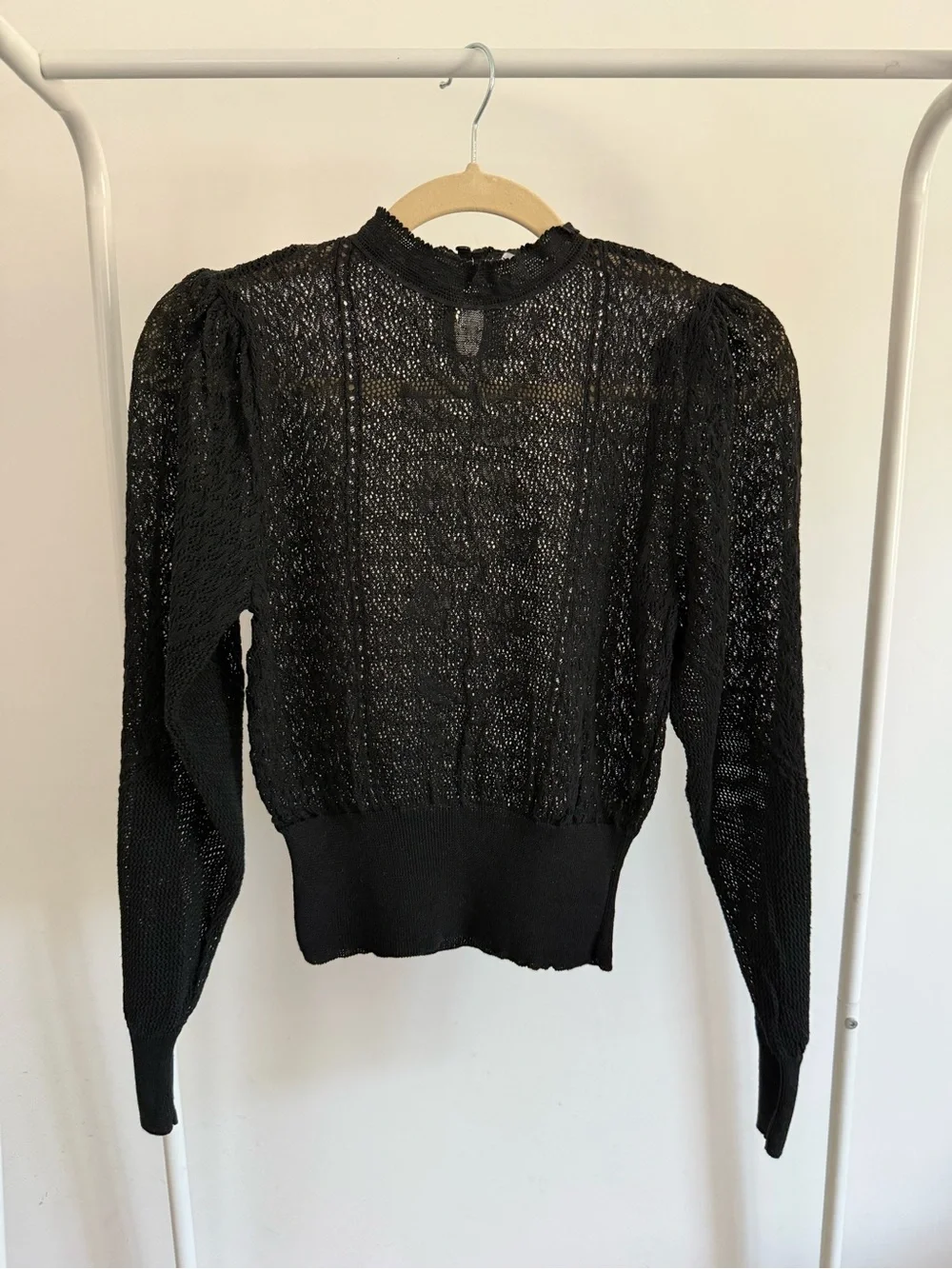 Zara mock neck crochet top